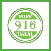 design with halal leaf design 916 vector