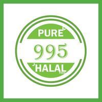 design with halal leaf design 995 vector