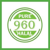 design with halal leaf design 960 vector