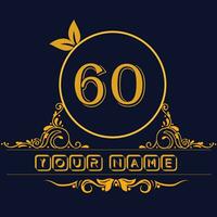 New unique logo design with number 60 vector