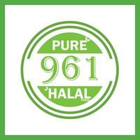 design with halal leaf design 961 vector