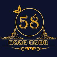 New unique logo design with number 58 vector
