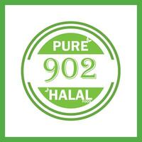 design with halal leaf design 902 vector