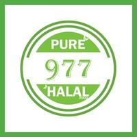 design with halal leaf design 977 vector