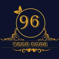 New unique logo design with number 96 vector