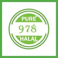 design with halal leaf design 978 vector