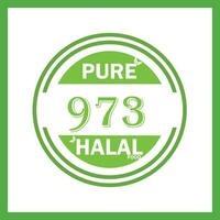 design with halal leaf design 973 vector