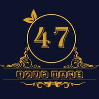 New unique logo design with number 47 vector