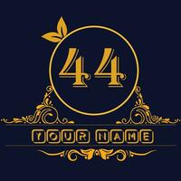 New unique logo design with number 44 vector