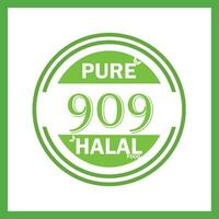 design with halal leaf design 909 vector