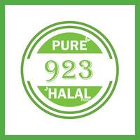 design with halal leaf design 923 vector