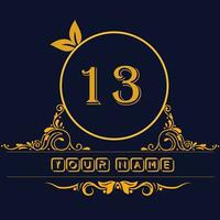 New unique logo design with number 13 vector
