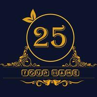 New unique logo design with number 25 vector