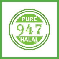 design with halal leaf design 947 vector