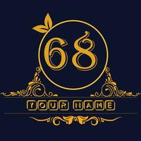 New unique logo design with number 68 vector