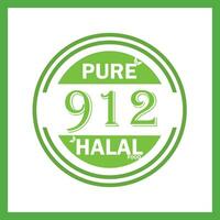 design with halal leaf design 912 vector