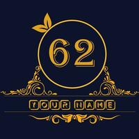 New unique logo design with number 62 vector