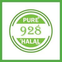 design with halal leaf design 928 vector