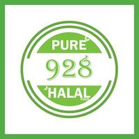 design with halal leaf design 928 vector