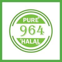 design with halal leaf design 964 vector