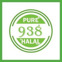 design with halal leaf design 938 vector