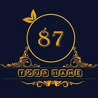 New unique logo design with number 87 vector