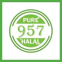 design with halal leaf design 957 vector