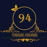 New unique logo design with number 94 vector