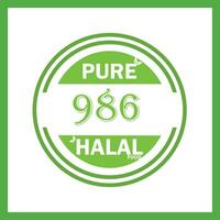 design with halal leaf design 986 vector