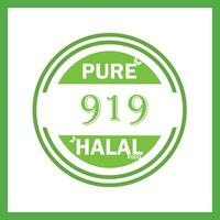 design with halal leaf design 919 vector