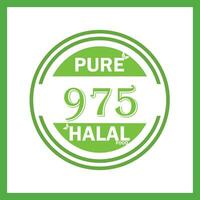 design with halal leaf design 975 vector