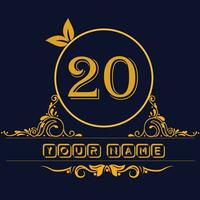 New unique logo design with number 20 vector