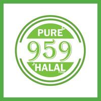 design with halal leaf design 959 vector