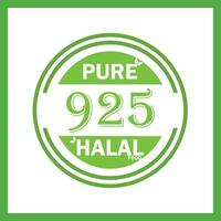 design with halal leaf design 925 vector