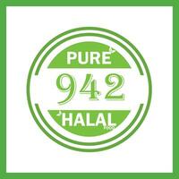 design with halal leaf design 942 vector