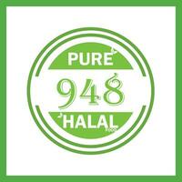 design with halal leaf design 948 vector