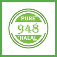 design with halal leaf design 948 vector