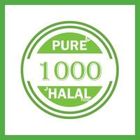 design with halal leaf design 1000 vector