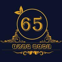 New unique logo design with number 65 vector