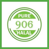 design with halal leaf design 906 vector