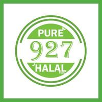 design with halal leaf design 927 vector