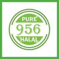 design with halal leaf design 956 vector