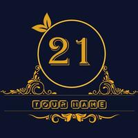 New unique logo design with number 21 vector