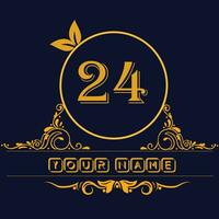 New unique logo design with number 24 vector