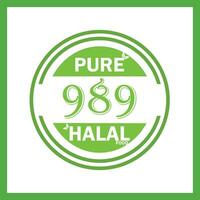 design with halal leaf design 989 vector