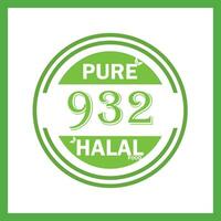 design with halal leaf design 932 vector