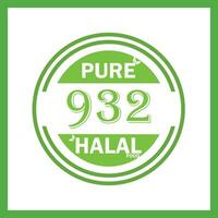 design with halal leaf design 932 vector