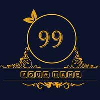 New unique logo design with number 99 vector