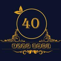 New unique logo design with number 40 vector