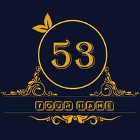 New unique logo design with number 53 vector